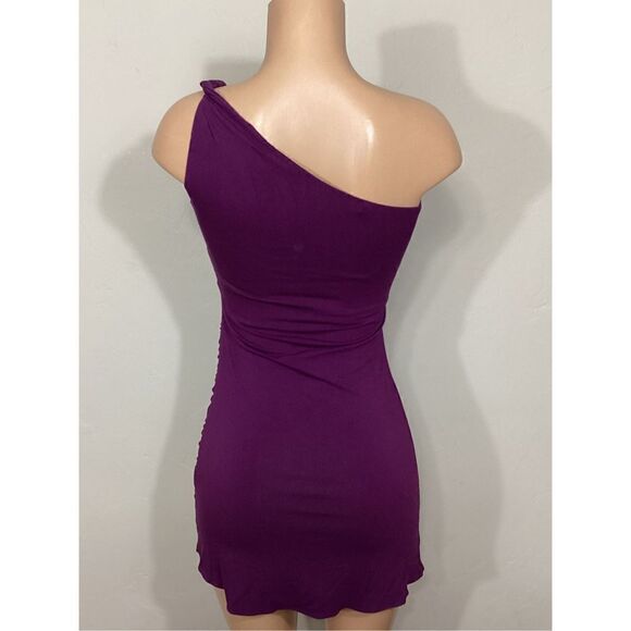 New. SKY purple Grecian style dress with leather. Normally $224. Medium - Picture 6 of 9